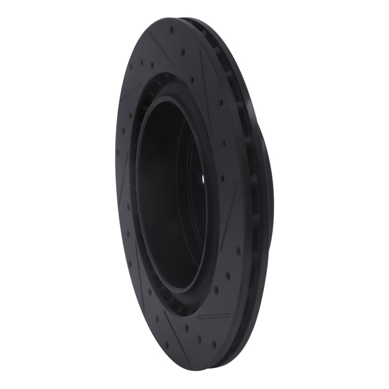 Infiniti G35 Brake Rotor (1) - Rear Left - R1 Concepts - Drilled & Slotted - Black - `03-`08